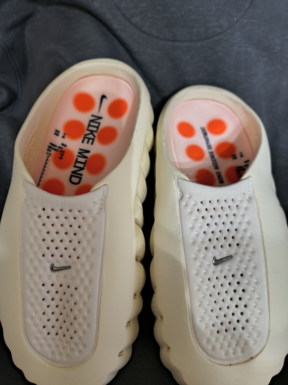 Nike Mind Cream Foam Slide Mules with Pink & Orange Insole